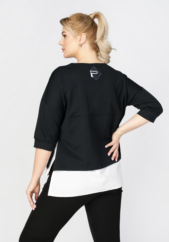 Свитшот женский с отделкой по низу Кристина шир.  580, рис. 7