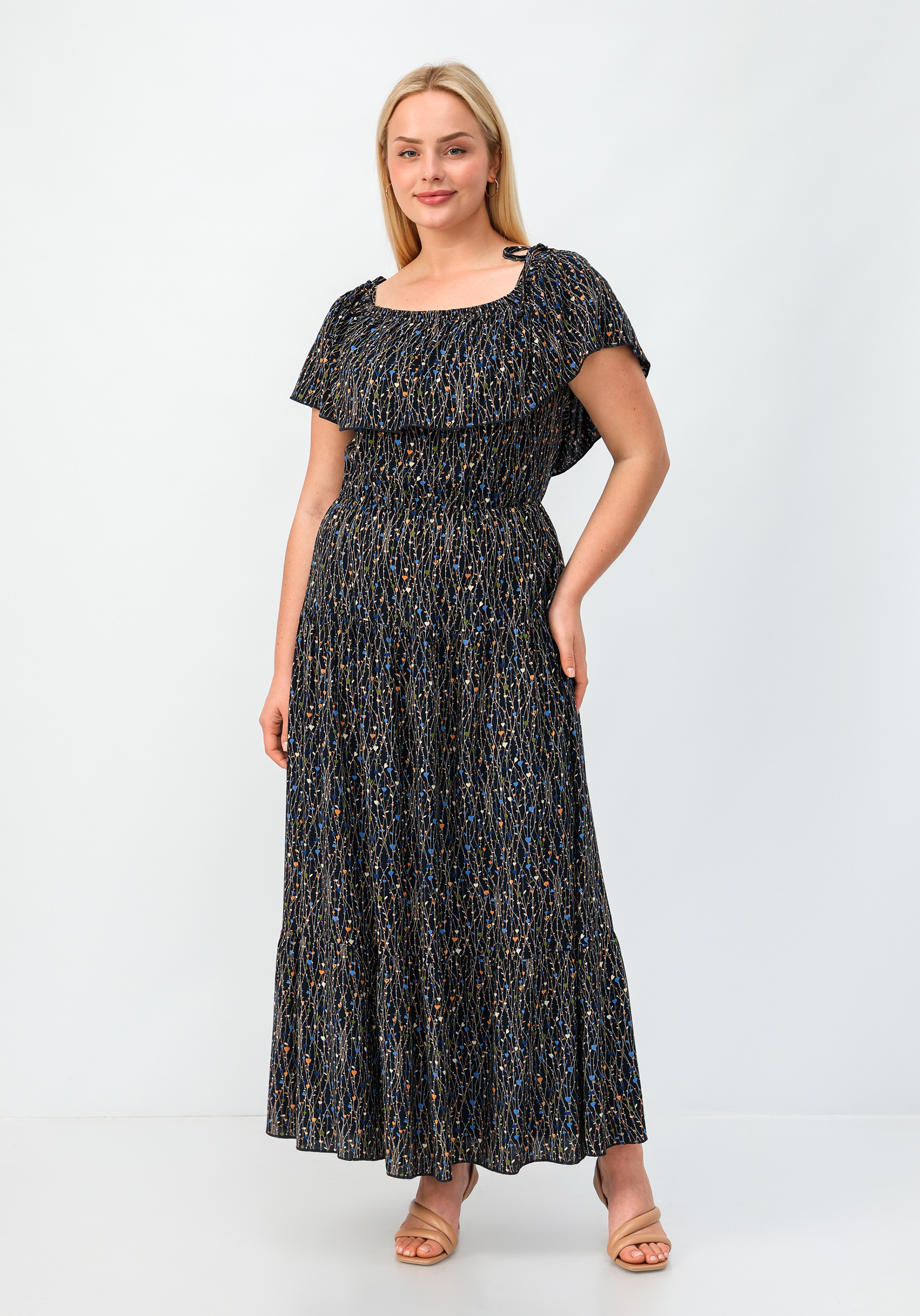 Платье "Розали" Синель, размер 62-64, цвет синий
