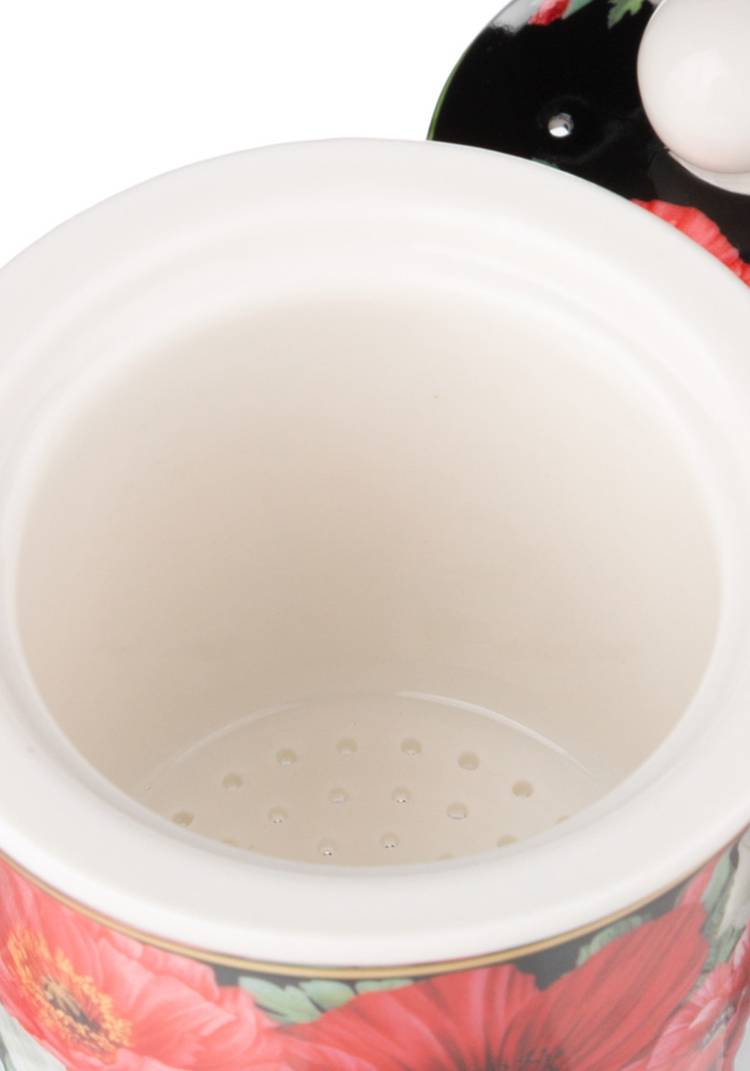 Чайник стеклянный с фарфоровым ситом Маки шир.  750, рис. 2