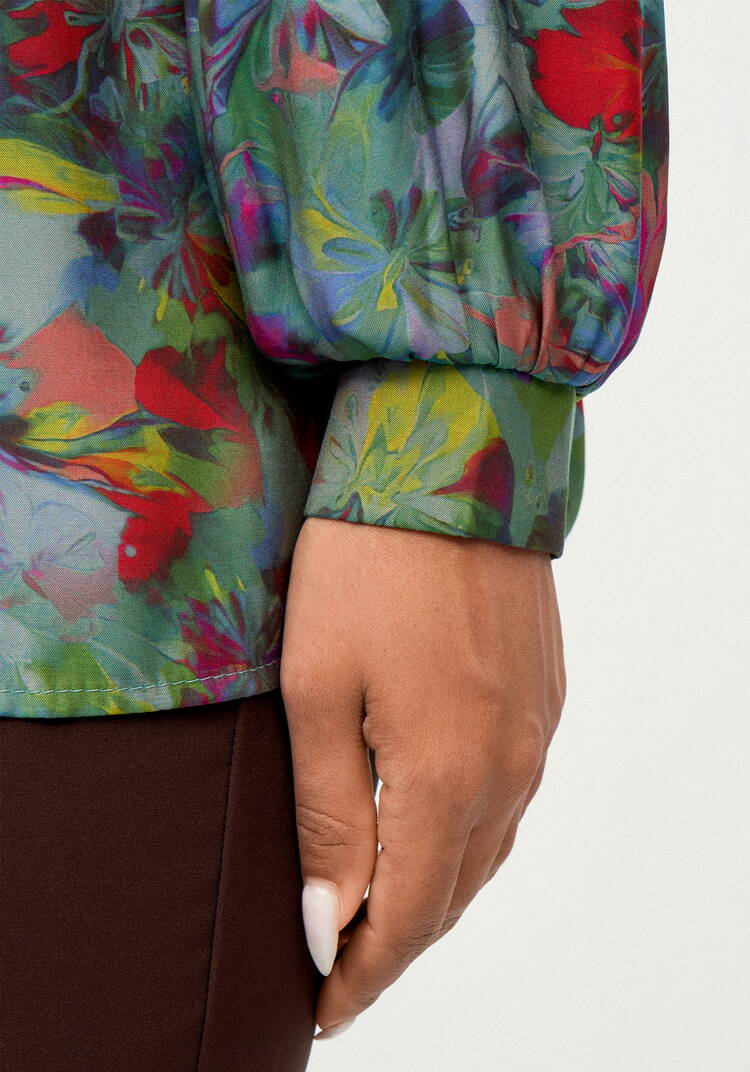 Блуза из ткани с акварельным принтом шир.  750, рис. 23