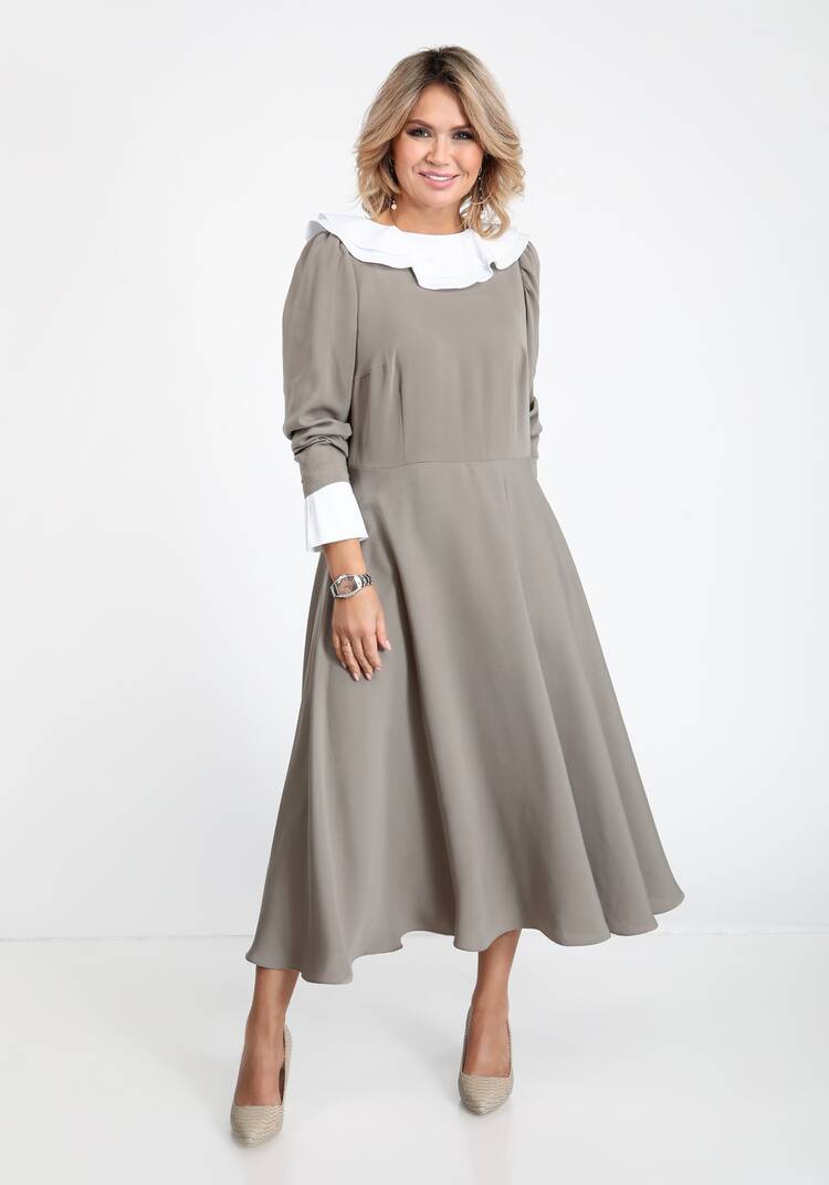 Платье со съемным воротником и манжетами шир.  750, рис. 5