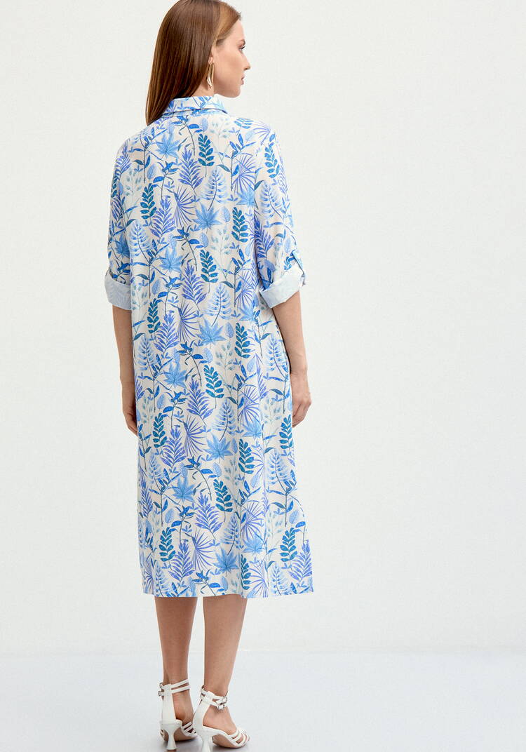 Платье-рубашка изо льна с принтом шир.  750, рис. 11
