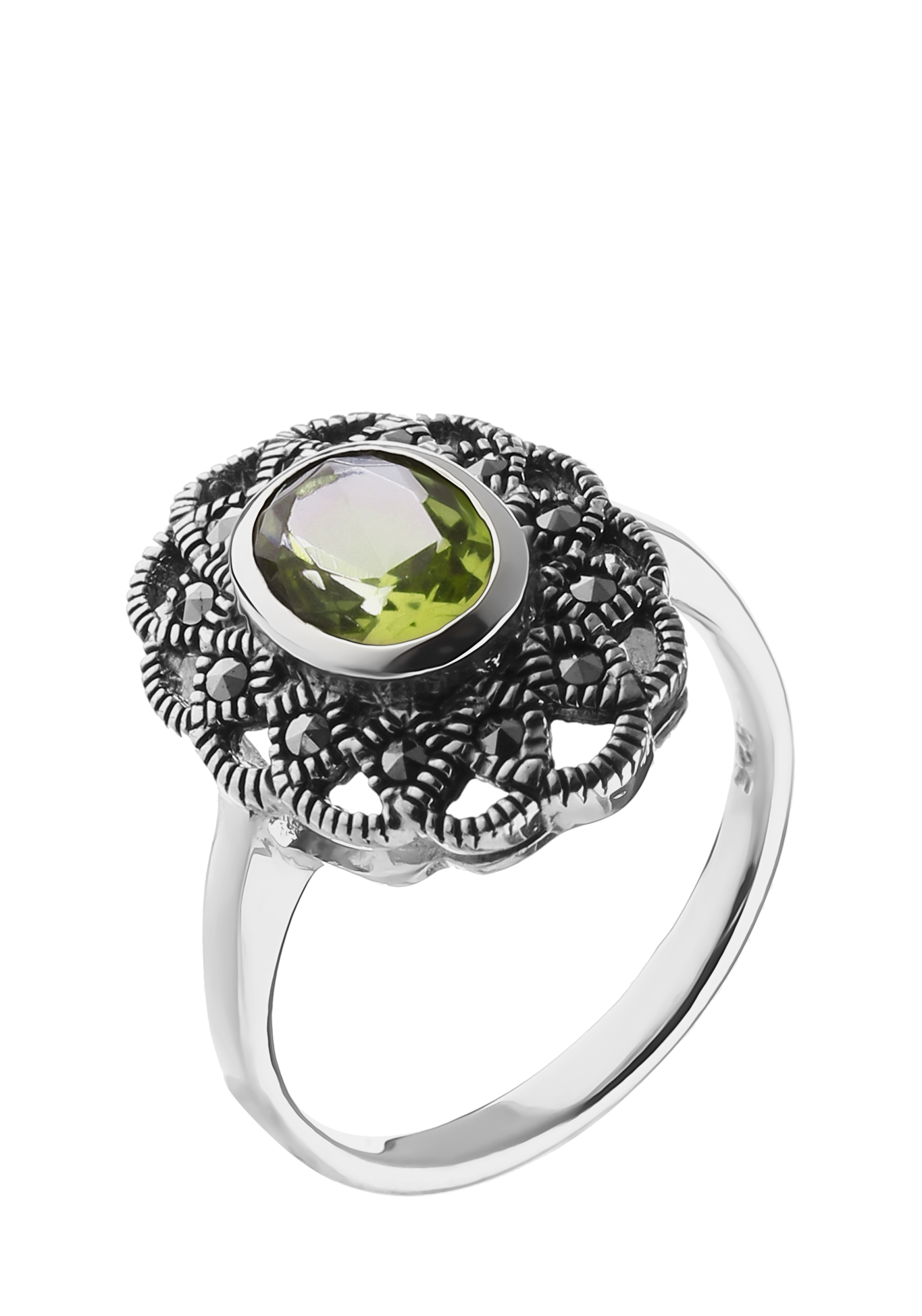 

Серебряное кольцо "Селения", Зеленый