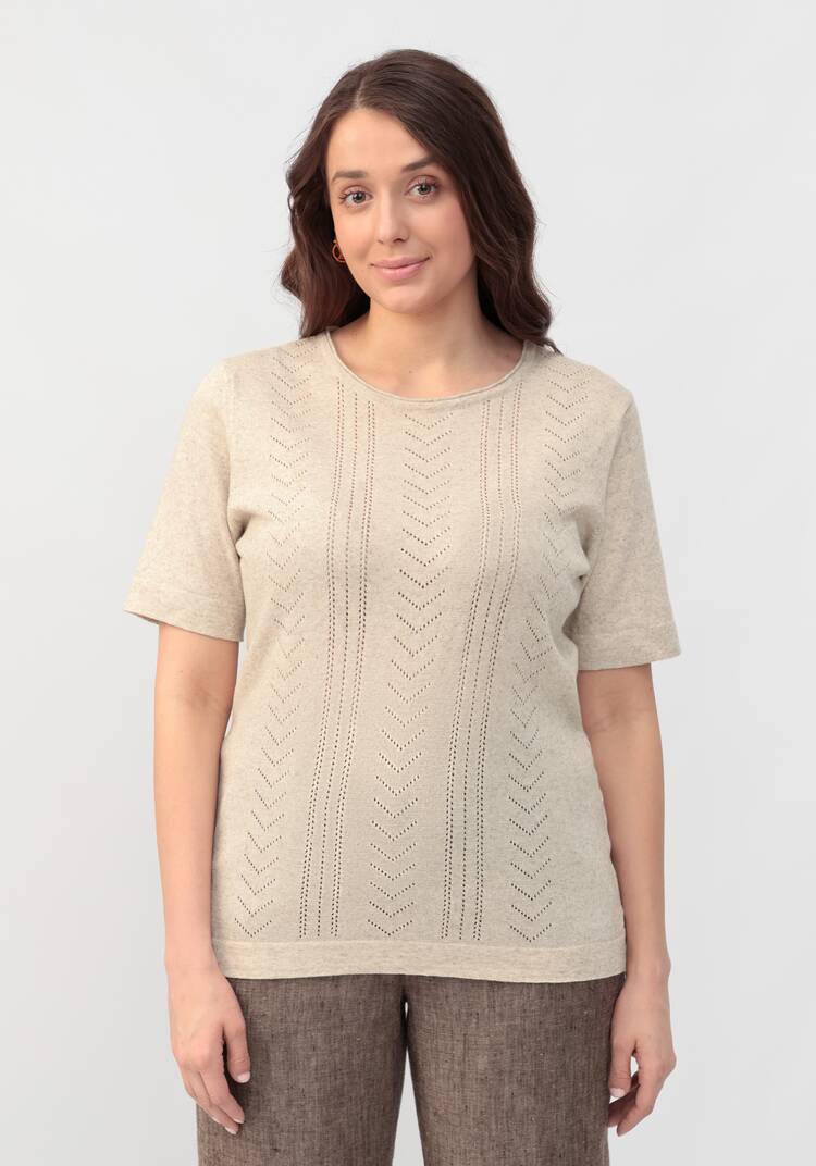 Джемпер из смесовой  пряжи Мия шир.  750, рис. 4