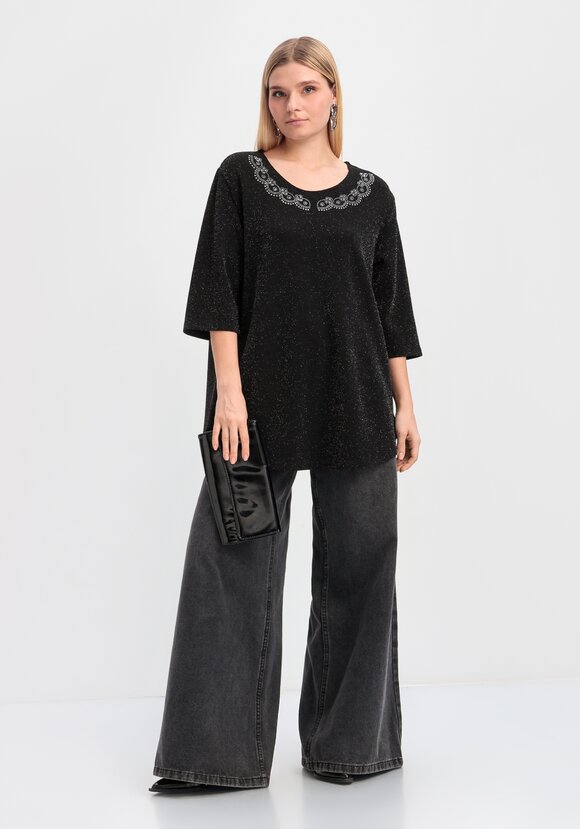 Туника с люрексом и декором из страз шир.  580, рис. 2