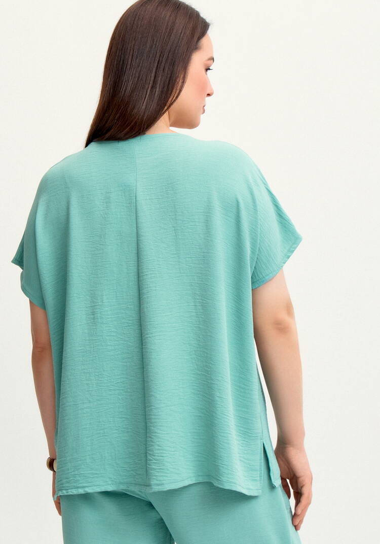 Блуза с круглой горловиной и разрезами шир.  750, рис. 3