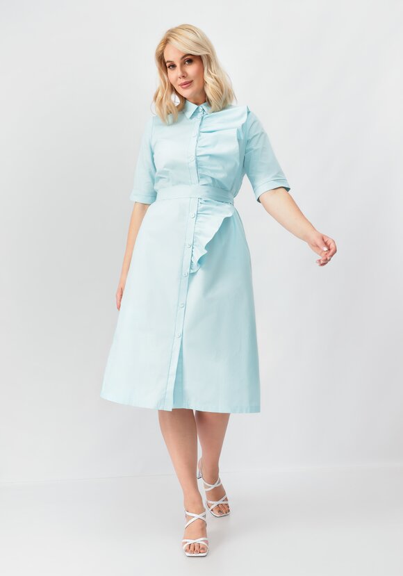 Платье на пуговицах с декоративной сборкой шир.  580, рис. 15