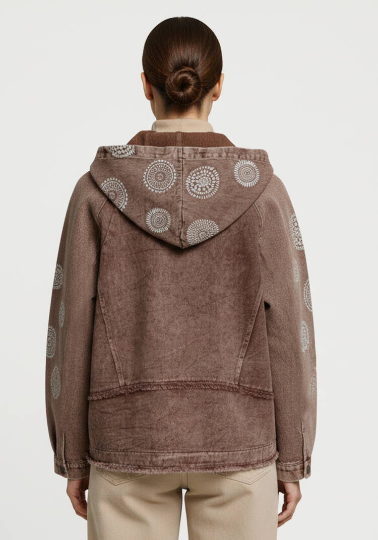 Куртка джинсовая с нашивками Ванесса шир.  750, рис. 9