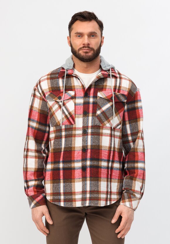 Рубашка с капюшоном в клетку шир.  580, рис. 4