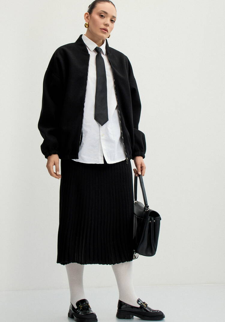 Юбка фактурная в вертикальную полоску шир.  750, рис. 5