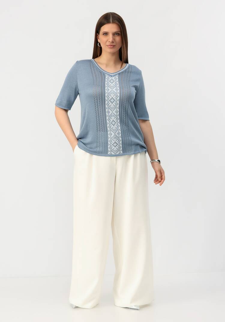 Пуловер с узором на передней полочке шир.  750, рис. 16