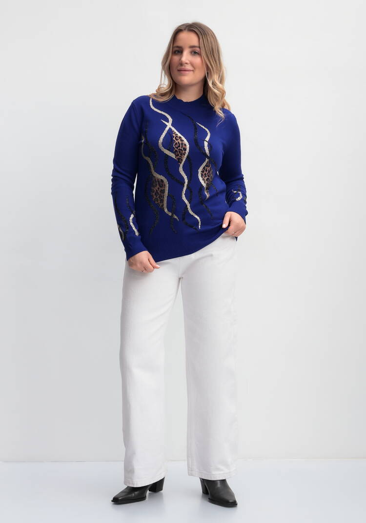 Джемпер с абстракцией на рукавах и полочке шир.  750, рис. 12