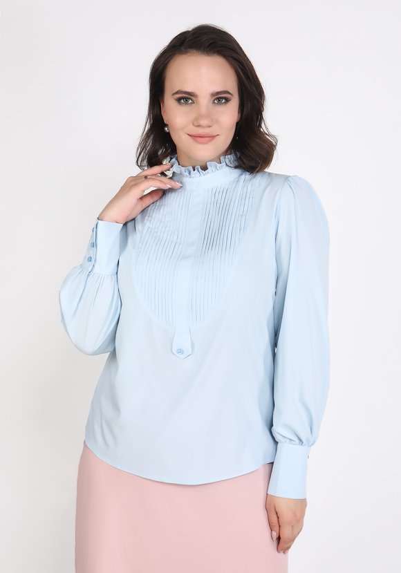 Блуза со складками на груди шир.  580, рис. 1