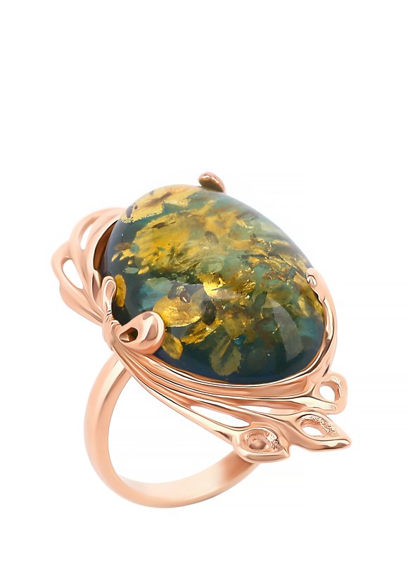 Кольцо серебряное Янтарные грани шир.  580, рис. 3