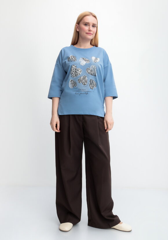 Блуза с принтом Сердца шир.  580, рис. 16