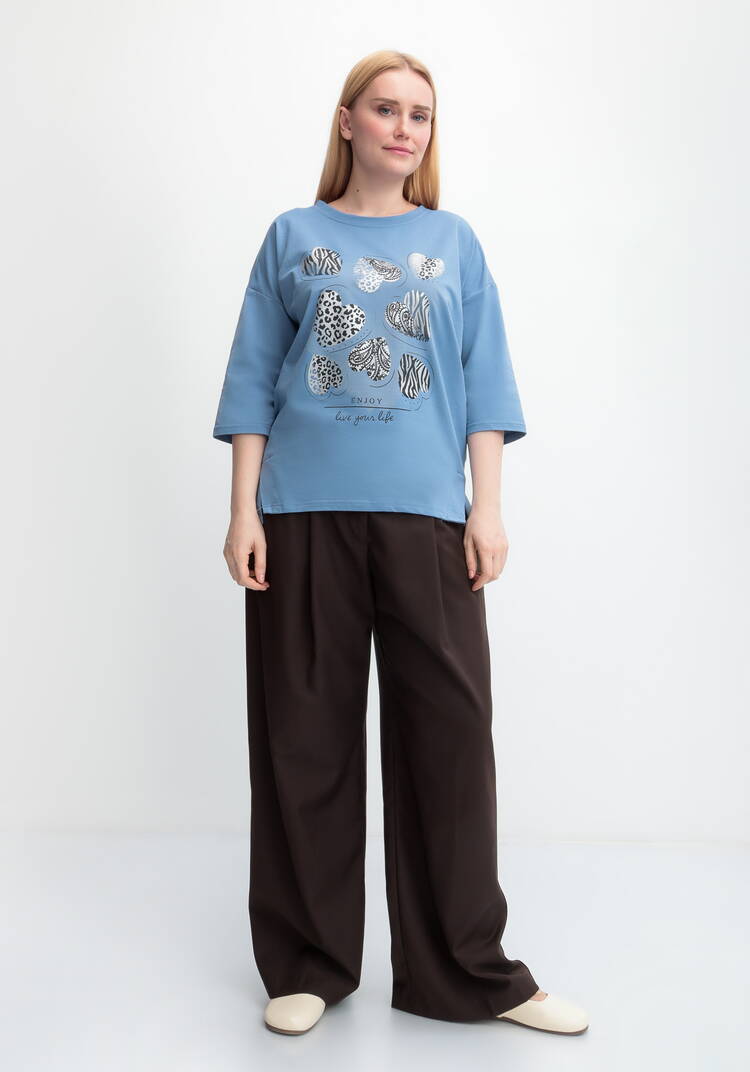 Блуза с принтом Сердца шир.  750, рис. 16