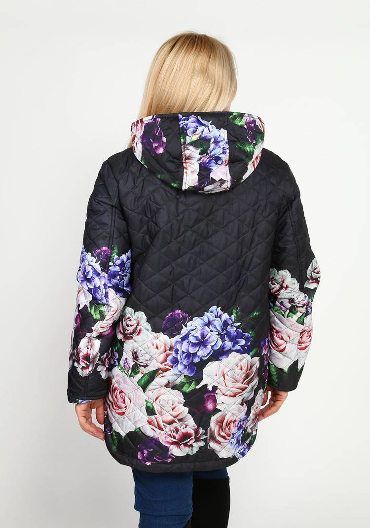Куртка женская на молнии с цветочным принтом шир.  750, рис. 2