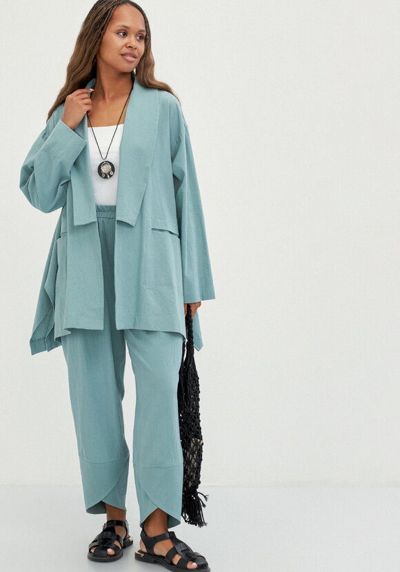 Кардиган свободный с оригинальным воротом шир.  580, рис. 24