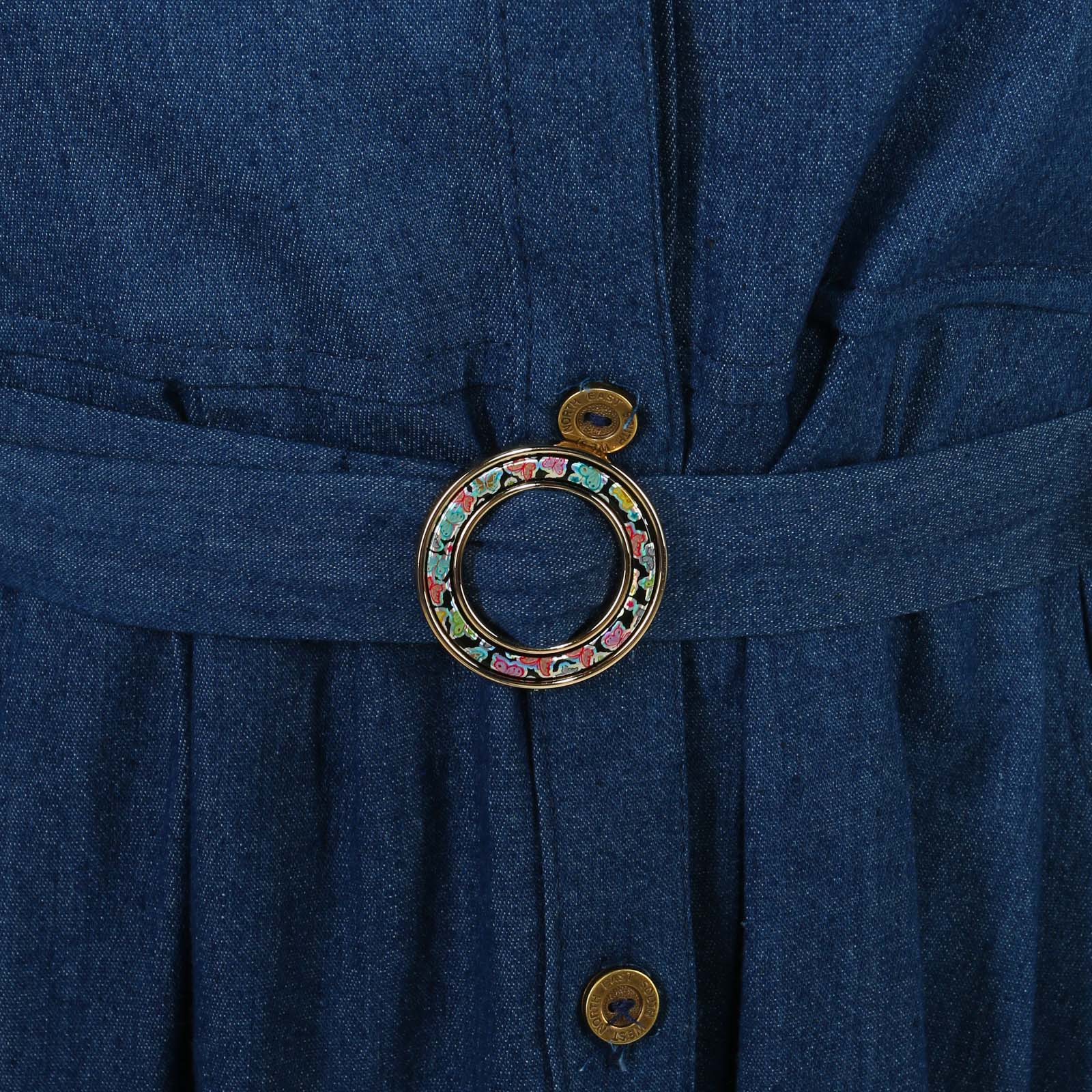 Платье-рубашка из джинсовой ткани Elletto Life, размер 54, цвет голубой - фото 7