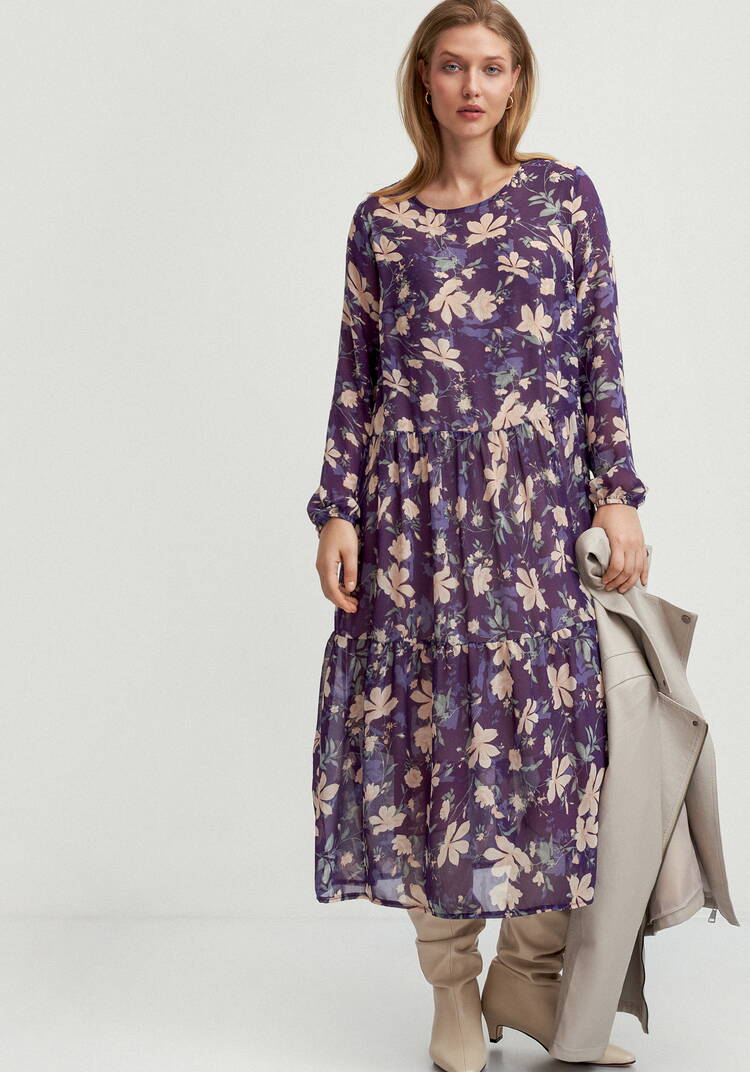 Платье свободного кроя с принтом цветок шир.  750, рис. 17