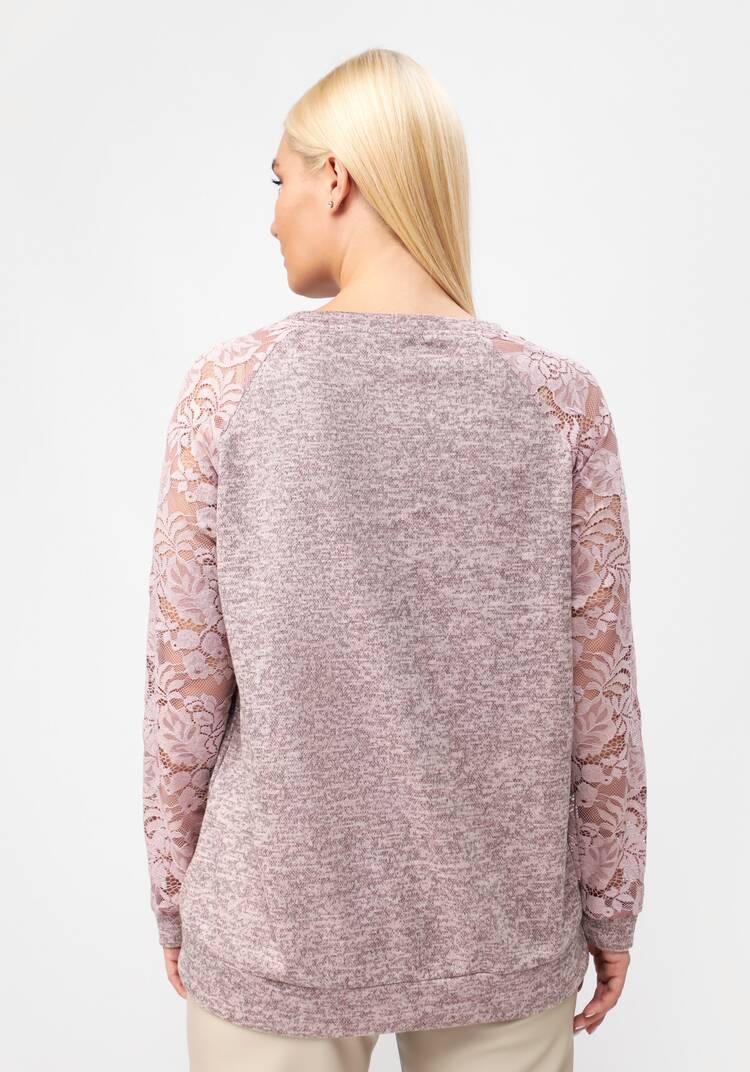 Джемпер с круглым вырезом и ажурными рукавами шир.  750, рис. 14