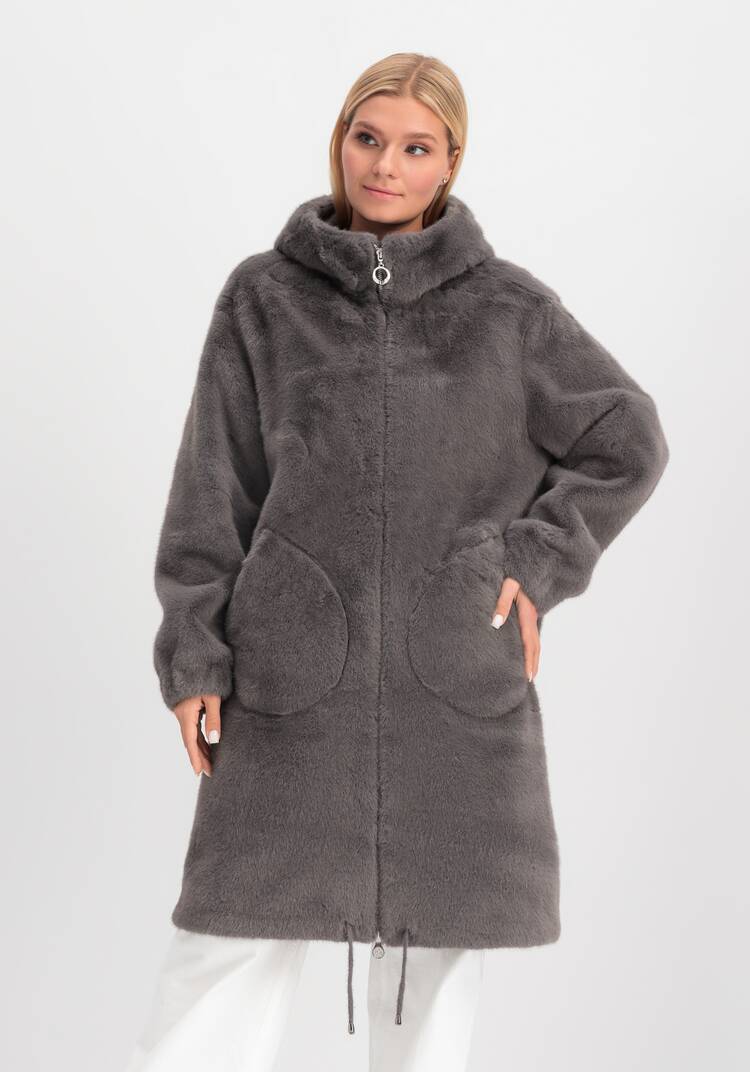 Пальто из экомеха шир.  750, рис. 9