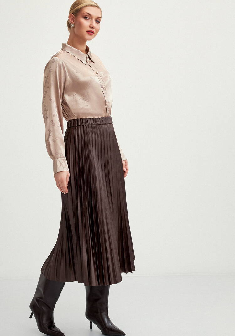 Юбка плиссированная из трикотажа с напылением шир.  750, рис. 7