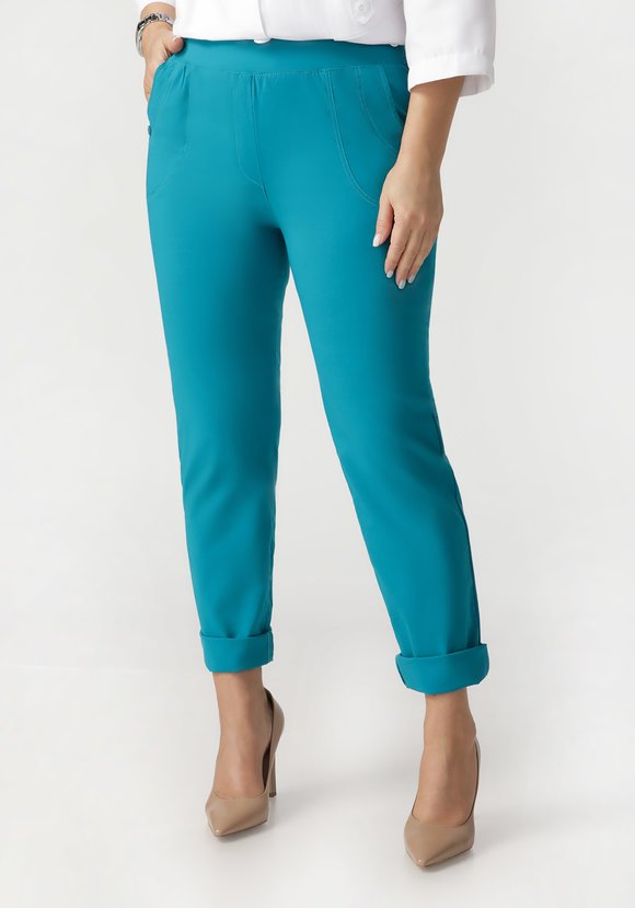 Брюки из бенгалина Галия шир.  580, рис. 10