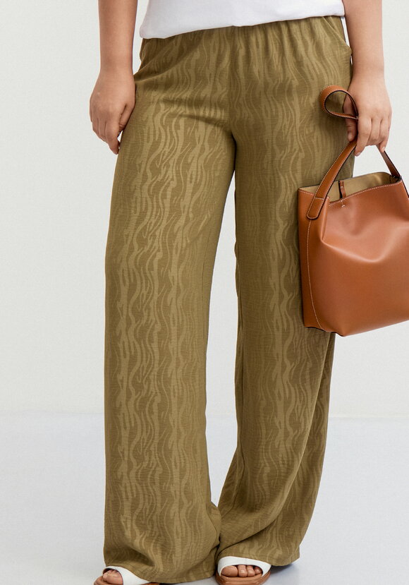 Брюки широкие с оригинальным принтом на ткани шир.  580, рис. 18