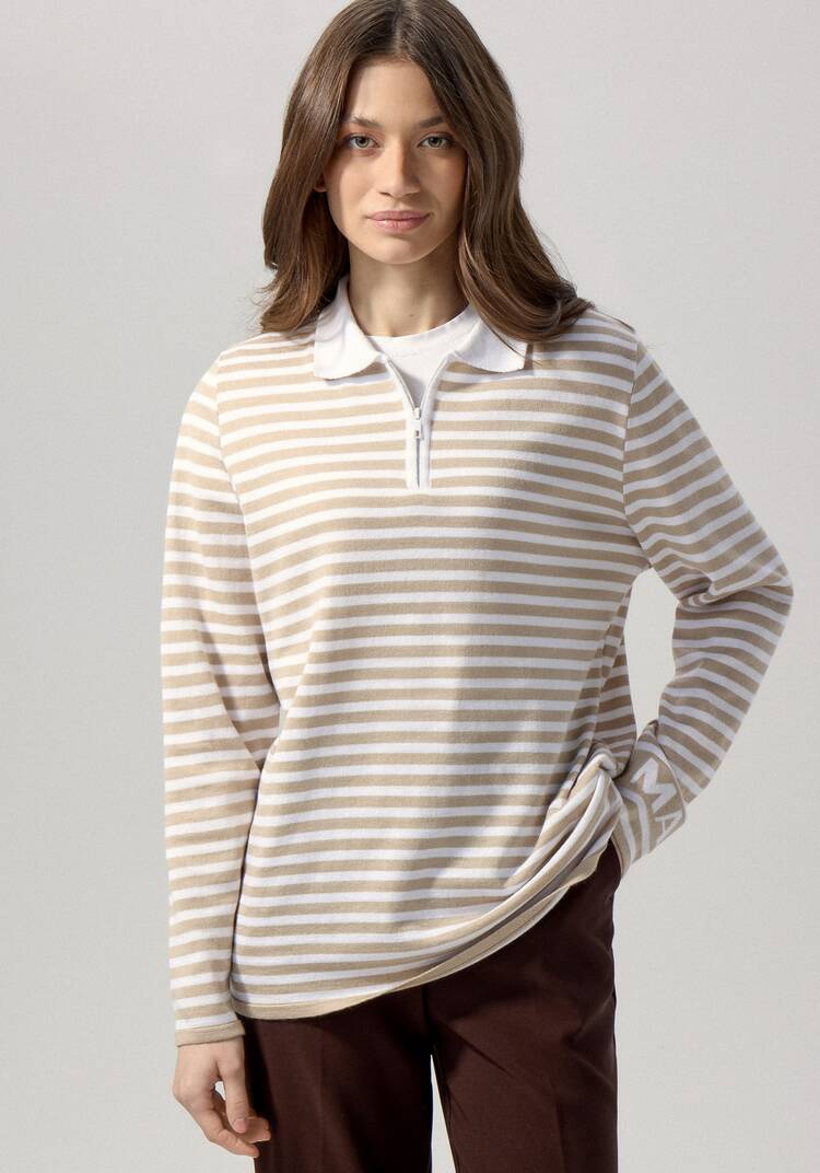 Поло в полоску на молнии шир.  750, рис. 19