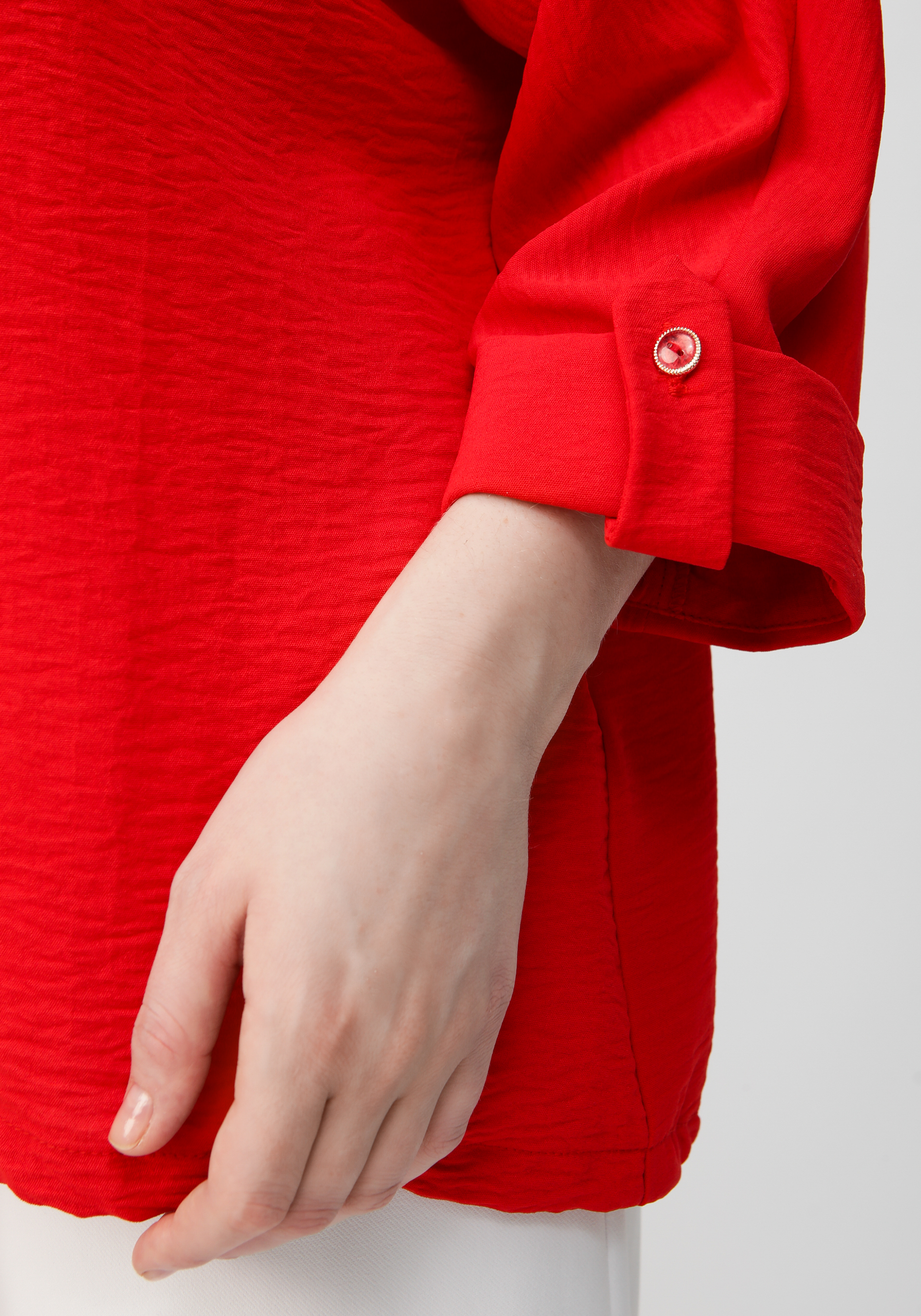 Блуза с патой на рукавах VeraVo, цвет бежевый, размер 56 - фото 8