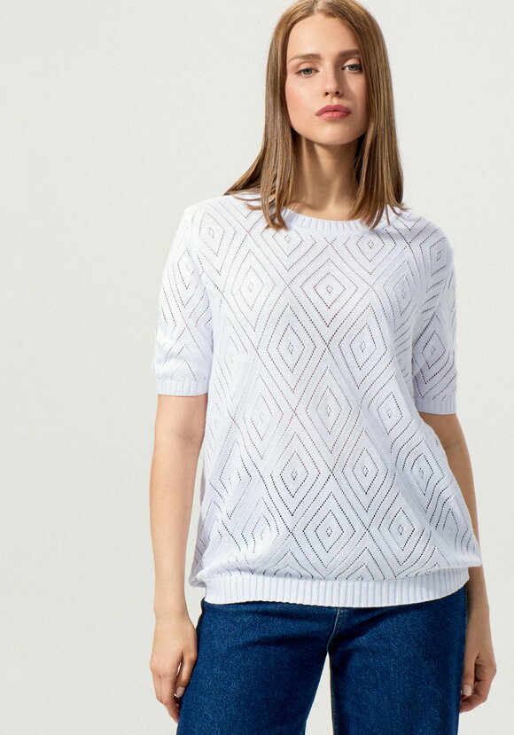 Джемпер с коротким рукавом ажурный шир.  580, рис. 4