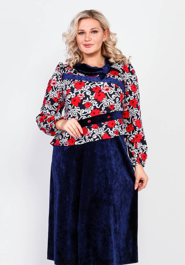 Платье комбинированное с декором из камней шир.  750, рис. 9