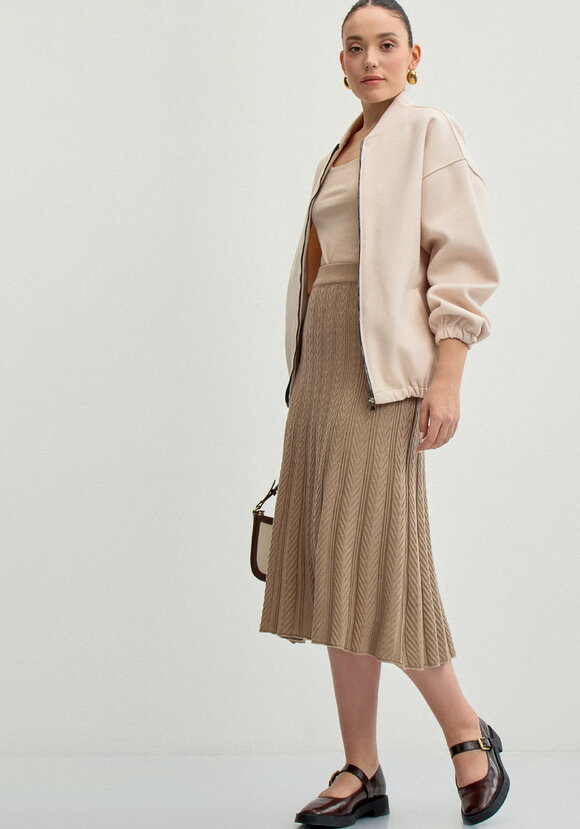 Юбка миди фактурная на широком поясе шир.  580, рис. 1