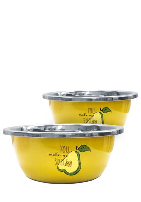 Миска стальная с эмалью, 2 шт.