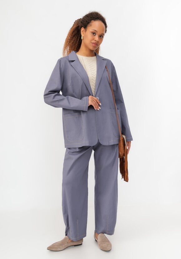 Пиджак изо льна однобортный шир.  580, рис. 21