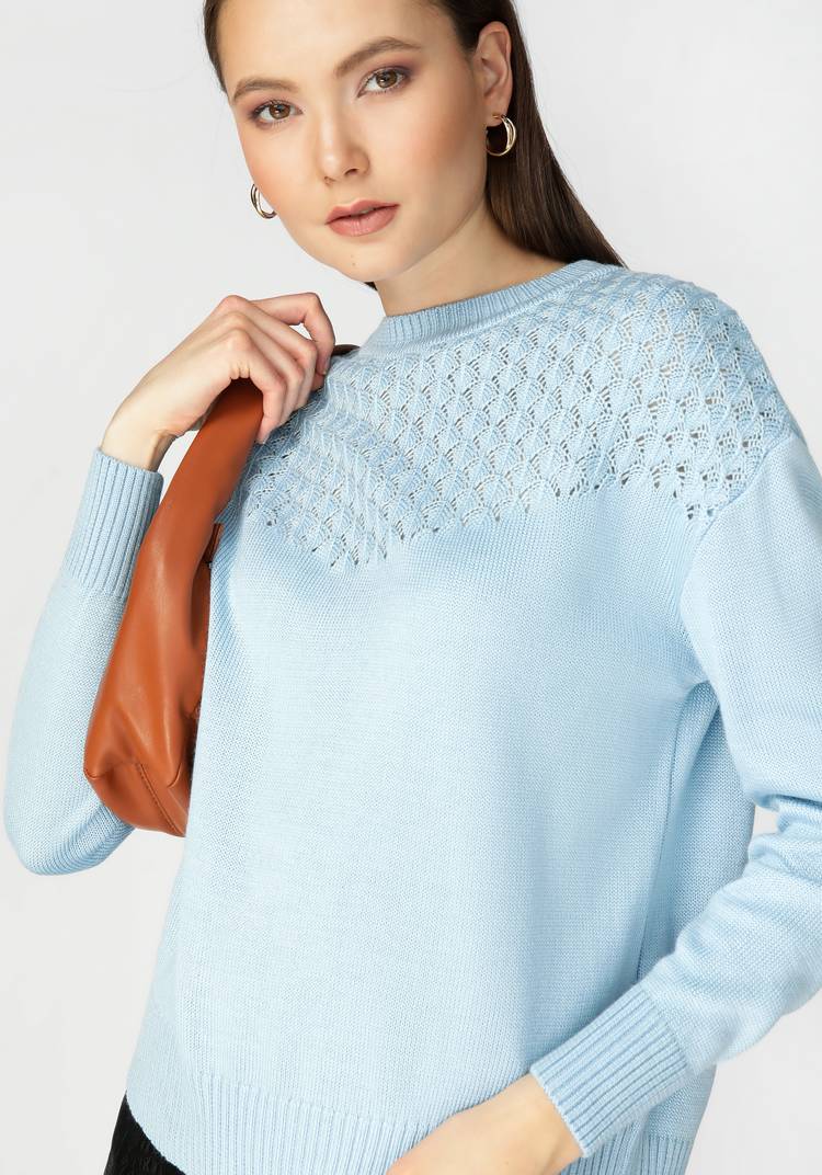 Джемпер женский с ажурной кокеткой шир.  750, рис. 13
