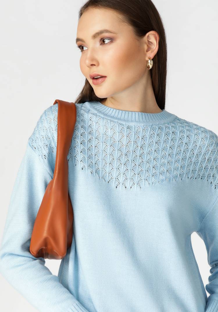 Джемпер женский с ажурной кокеткой шир.  750, рис. 12