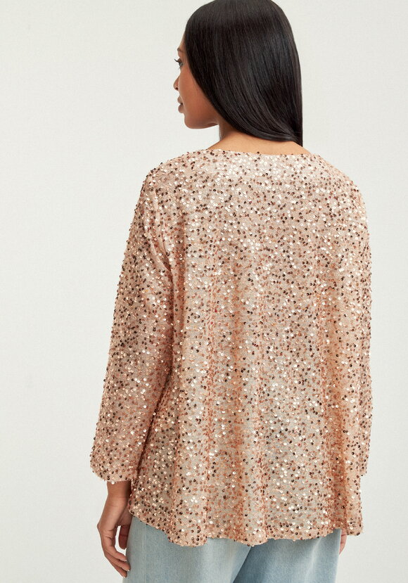 Блуза с мерцающими пайетками шир.  580, рис. 3