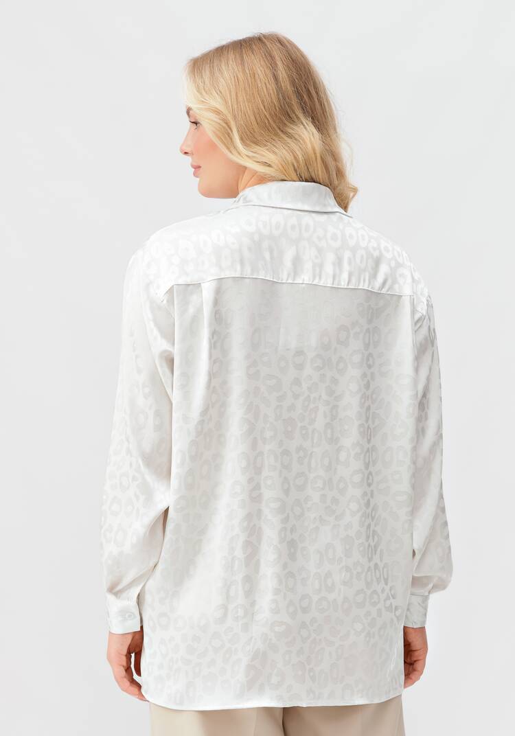 Рубашка атласная с анималистичным принтом шир.  750, рис. 3