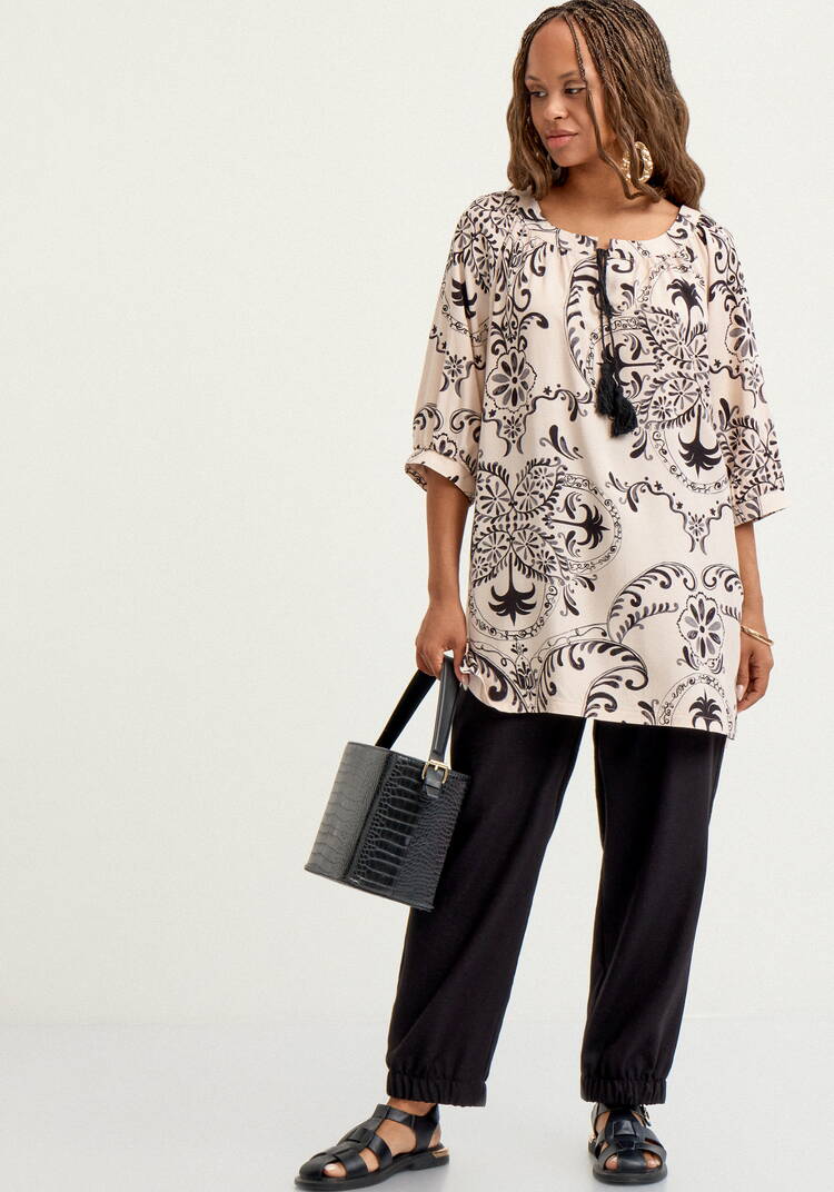 Туника с принтом свободного кроя шир.  750, рис. 16