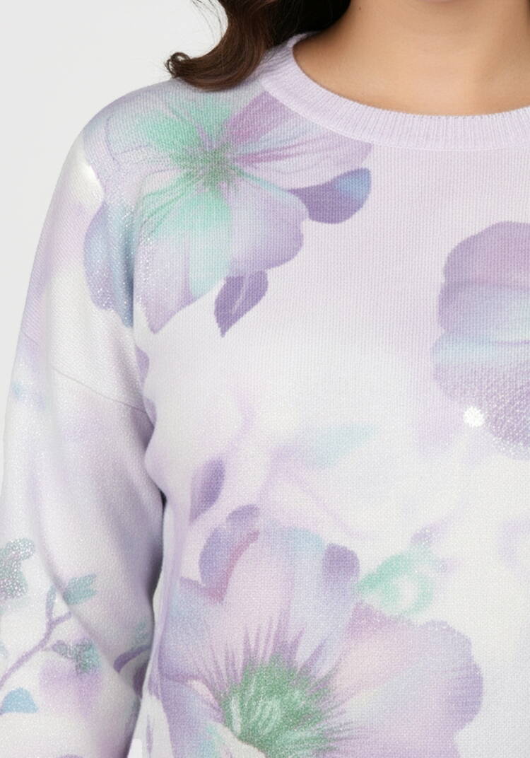 Блуза трикотажная с принтом в стразах шир.  750, рис. 5