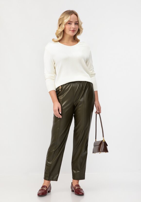 Брюки из экокожи со стрелками шир.  580, рис. 2