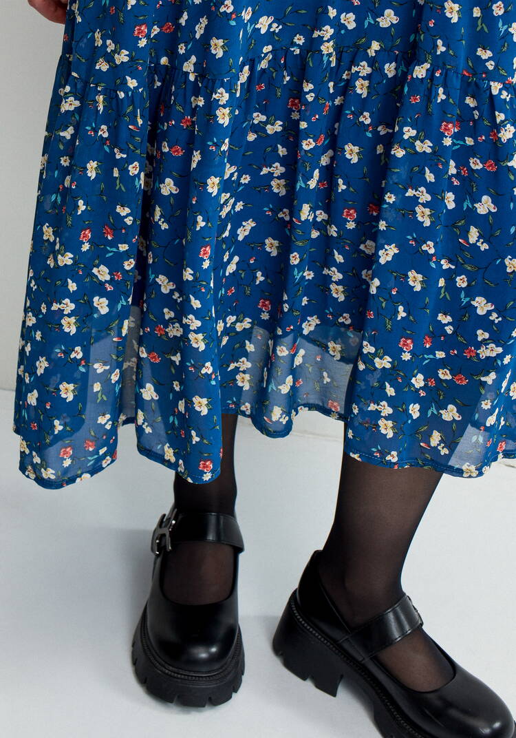 Платье миди из шифона с принтом шир.  750, рис. 41