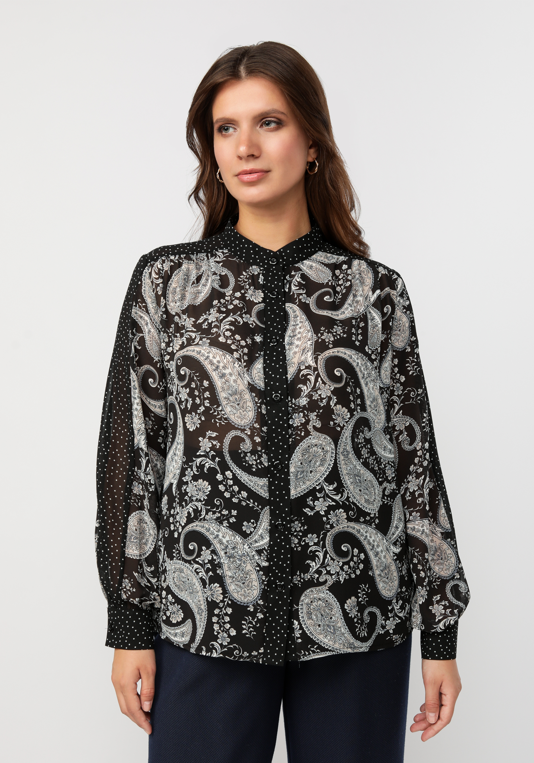Блуза "Бетани" Bianka Modeno, размер 58, цвет черный - фото 5