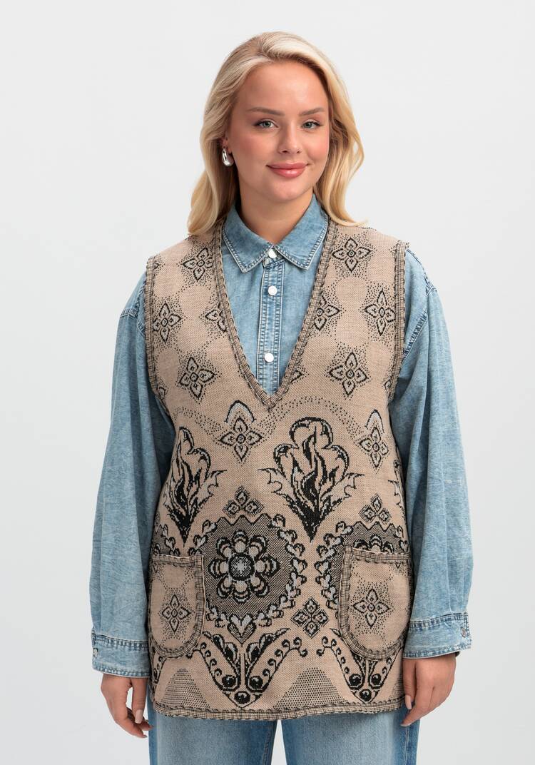 Жилет из шерсти Ласковое тепло шир.  750, рис. 41