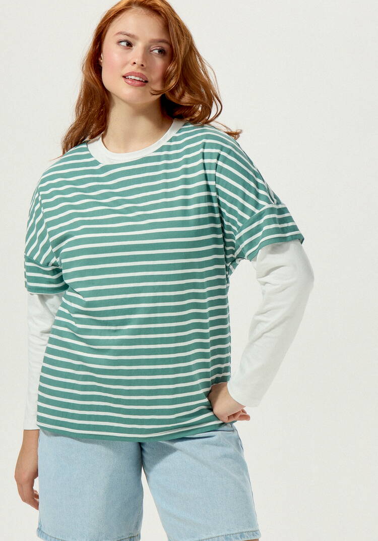 Футболка в горизонтальную полоску шир.  750, рис. 9