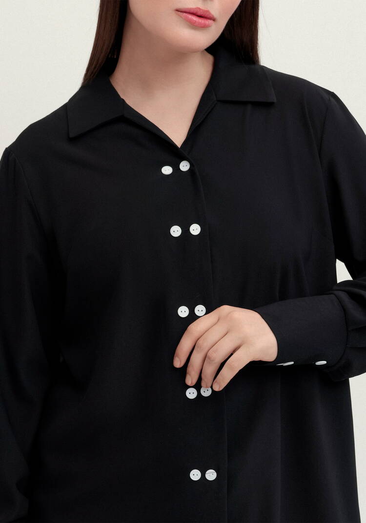 Рубашка с контрастными пуговицами шир.  750, рис. 5