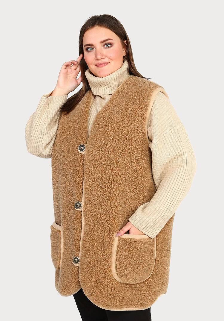 Меховой жилет из верблюжьей шерсти шир.  750, рис. 5