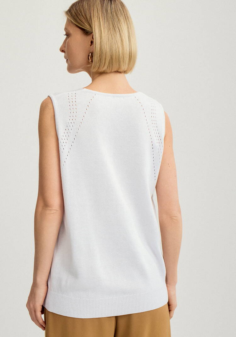 Топ женский без рукава с ажурным рисунком шир.  750, рис. 11